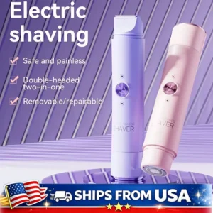 2-in-1 Dual Head Women’s Electric Shaver – Cordless Wet/Dry Bikini & Body Trimmer