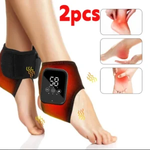 Heated Ankle Massager Wrap with Vibration & Support